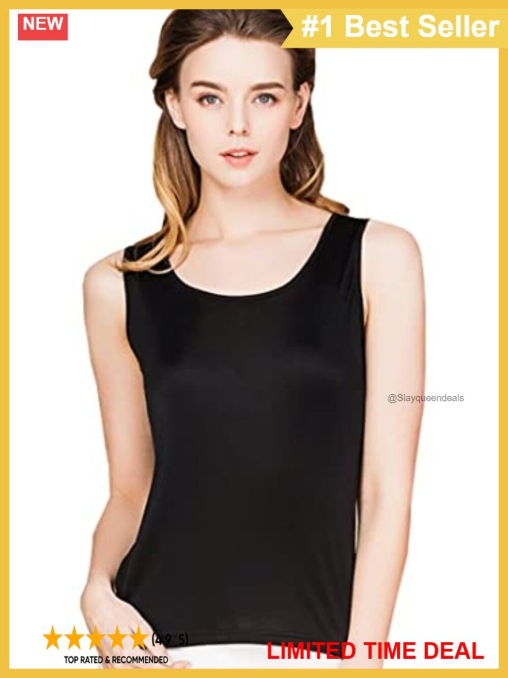 100% Mulberry Silk Tank Top Sleeveless Scoop Neck Blouse Summer Tee